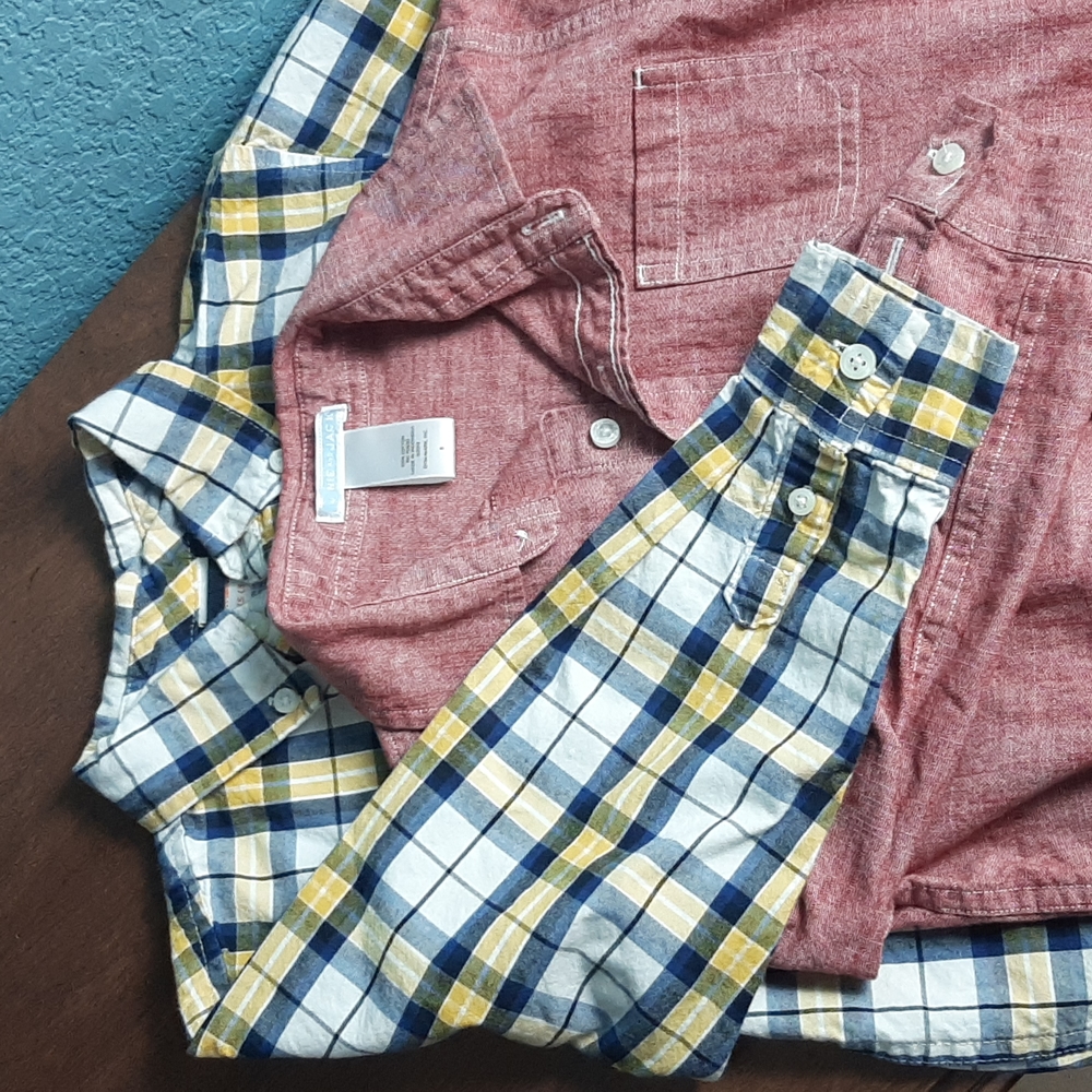 2, size 5 Boy long sleeve button up shirts